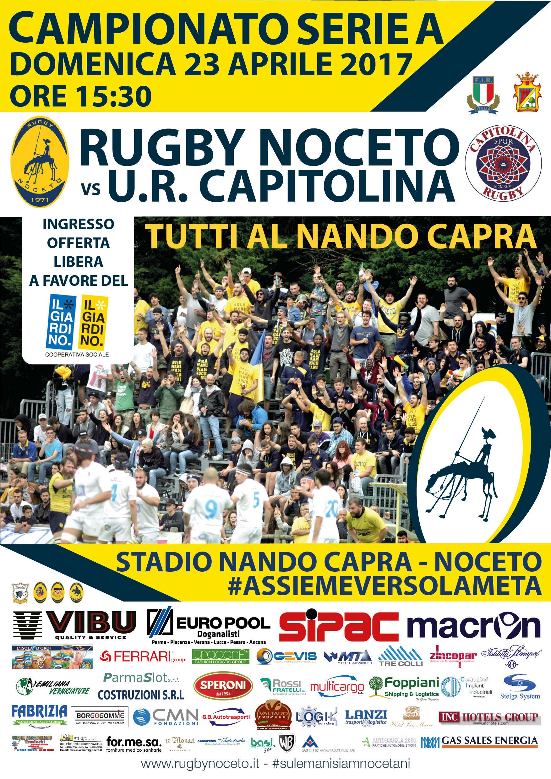 SerieA: Rugby Noceto a favore de Il Giardino